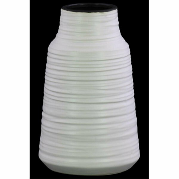 Urban Trends Collection Large Ceramic Round Vase with Broad Lips, White 45715